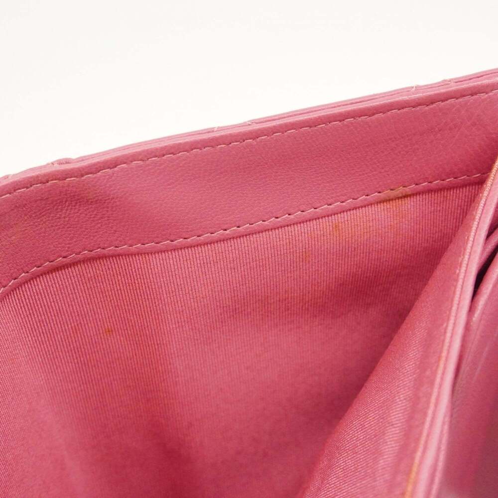 Chanel Matelasse Tri-fold Long Wallet in Lambskin, Pink Champagne, Women's - Picture 13 of 16